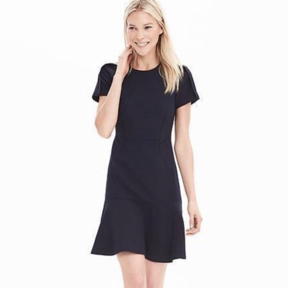 Banana Republic Navy Blue Flare Dress